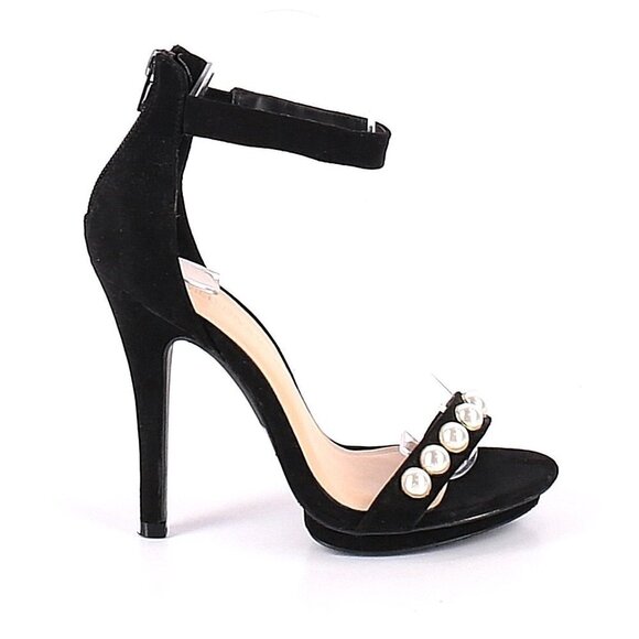 Wild Diva Lounge Retro Pearl embellished strap High Heel Stiletto Sandal 5.5 - Picture 6 of 14
